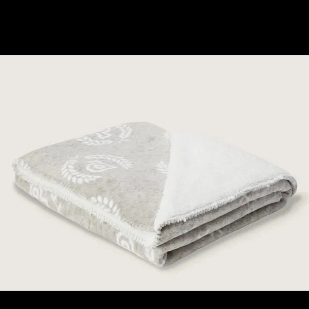Victoria's Secret Elegant Gray and White Throw